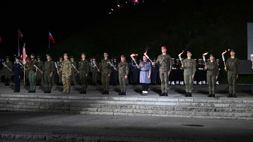 Uroczyste obchody 84. rocznicy wybuchu II wojny światowej przed Pomnikiem Obrońców Wybrzeża na Westerplatte w Gdańsku