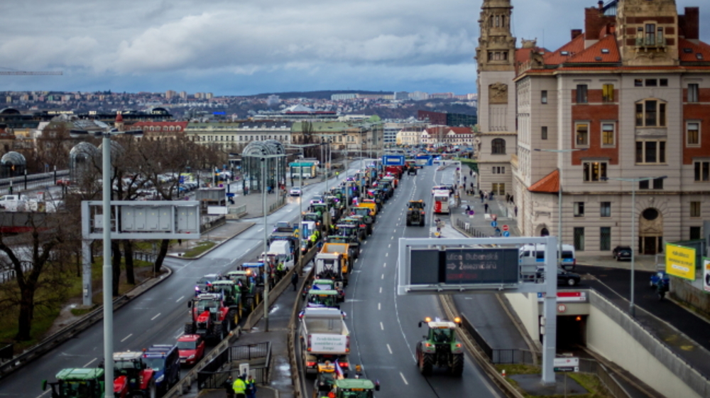 Praga. Protest rolników.