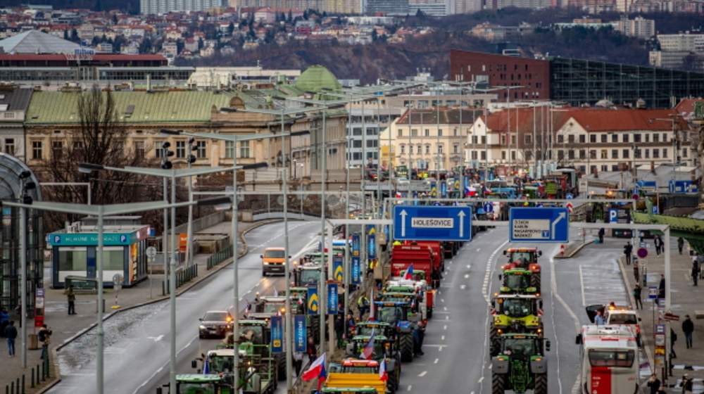 Praga. Protest rolników.