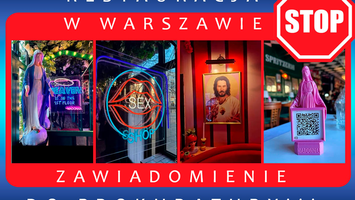 Zawiadomienie do prokuratury ws. restauracji "Madonna". Chrześcijańskie Veto zachęca do złożenia pisma