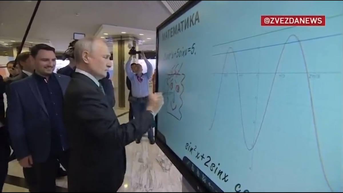 Dziwne zachowanie Putina. Mówił o żabie z kreskówki, narysował też głowę, pod którą się podpisał