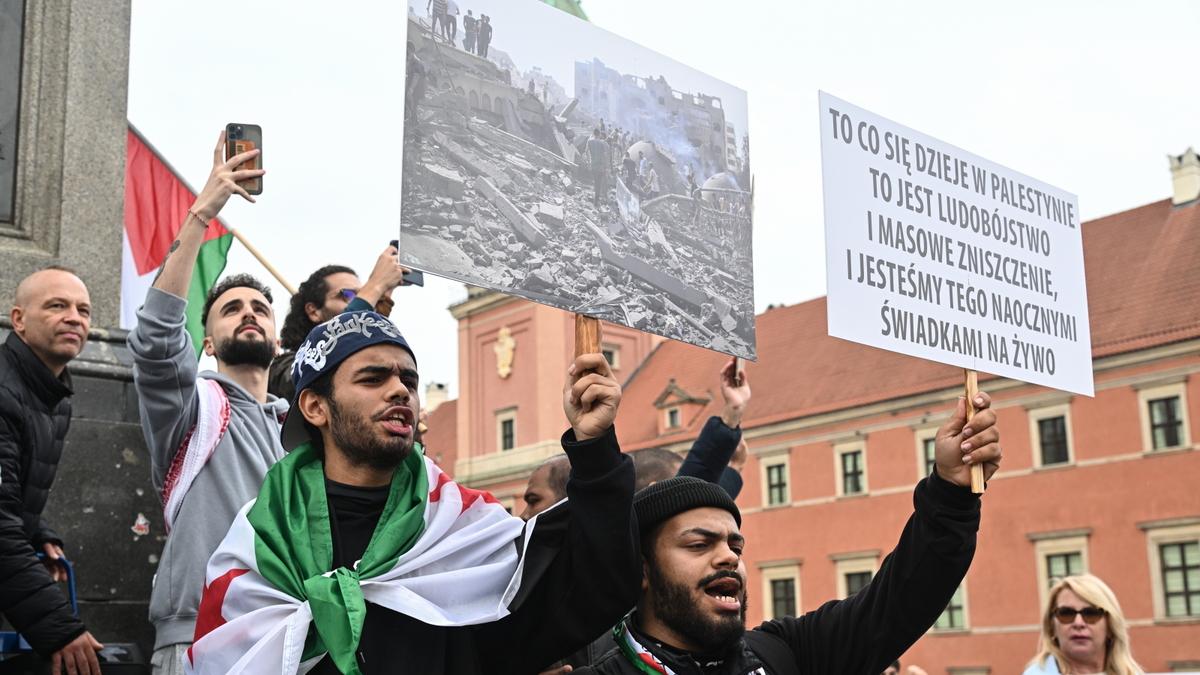 "Stop ludobójstwu Palestyńczyków" - demonstracja w Warszawie