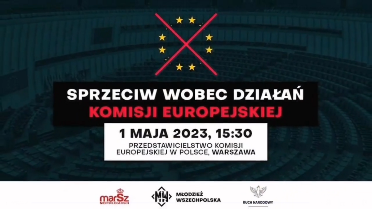 Młodzież Wszechpolska 1 maja w Warszawie organizuje protest. Sprzeciwia się działalności instytucji UE