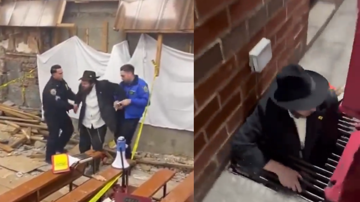 Tajemniczy tunel pod nowojorską synagogą. Szalone sceny wewnątrz żydowskiej świątyni. Młodzi żydzi aresztowani przez policję [WIDEO]