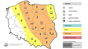 Polska pod wpływem silnych burz i ulew - wydane alerty pogodowe