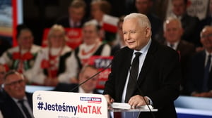 Wybory samorządowe w Polsce 2024. Konwencja Prawa i Sprawiedliwości w Krakowie. Kaczyński: "Dopiero w kolejnych wyborach będziemy mogli pokazać czerwoną"