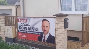 Działacz Mniejszości Niemieckiej żądał od mieszkańca wsi usunięcia plakatu Kowalskiego. "Jego polityka jest sprzeczna z naszymi działaniami"