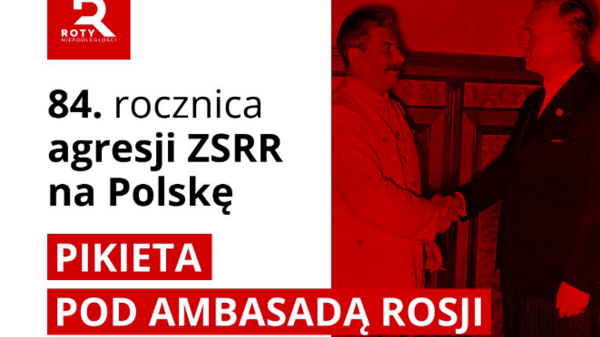 Rocznica napaści ZSRR na Polskę - pikieta pod ambasadą