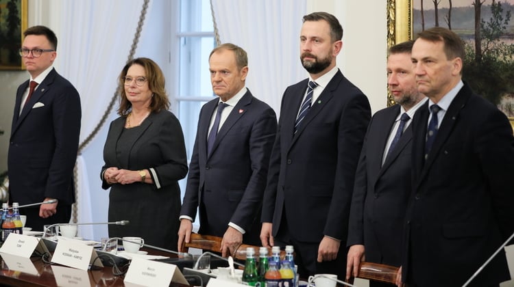 Donald Tusk, Szymon Hołownia, Małgorzata Kidawa-Błońska, Władysław Kosiniak-Kamysz, Marcin Kierwiński, Radosław Sikorski