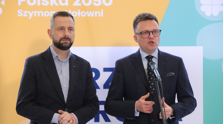 Prezes PSL Władysław Kosiniak-Kamysz i lider Polski 2050 Szymon Hołownia
