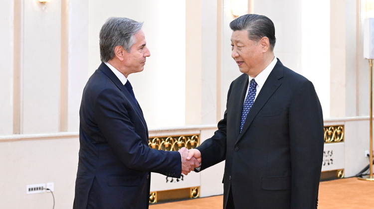 Sekretarz Stanu USA Antony Blinken i Prezydent Chin Xi Jinping