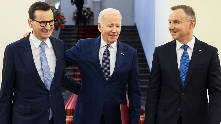 Mateusz Morawiecki, Joe Biden i Andrzej Duda