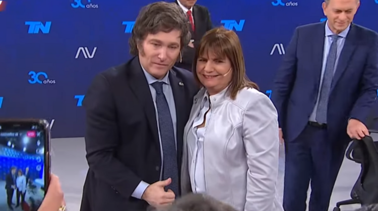 Prezydent Argentyny Javier Milei i nowa Minister ds. Bezpieczeństwa Patricia Bullrich