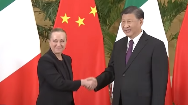 Premier Włoch Giorgia Meloni i Prezydent Chin Xi Jinping