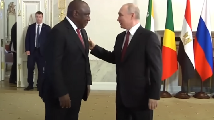 Prezydent RPA Cyryl Ramaphosa i Rosji Władimir Putin