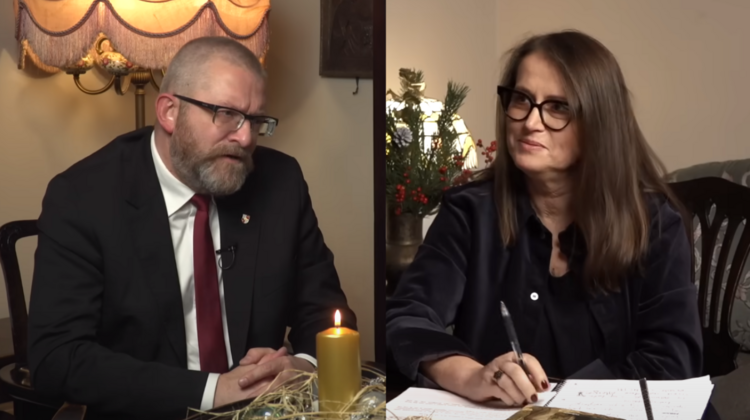 Poseł Konfederacji Grzegorz Braun i Monika Jaruzelska